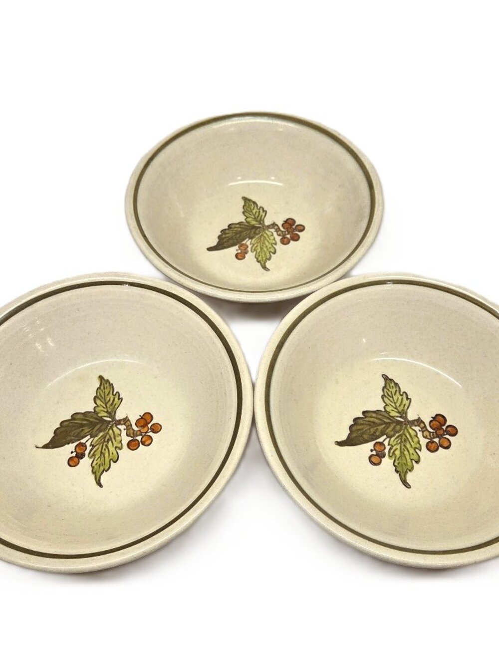 Vintage 1970s Poppytrail Metlox Cereal Bowl Lot x3 Pomegranate Set Discontinued